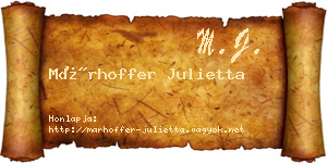 Márhoffer Julietta névjegykártya